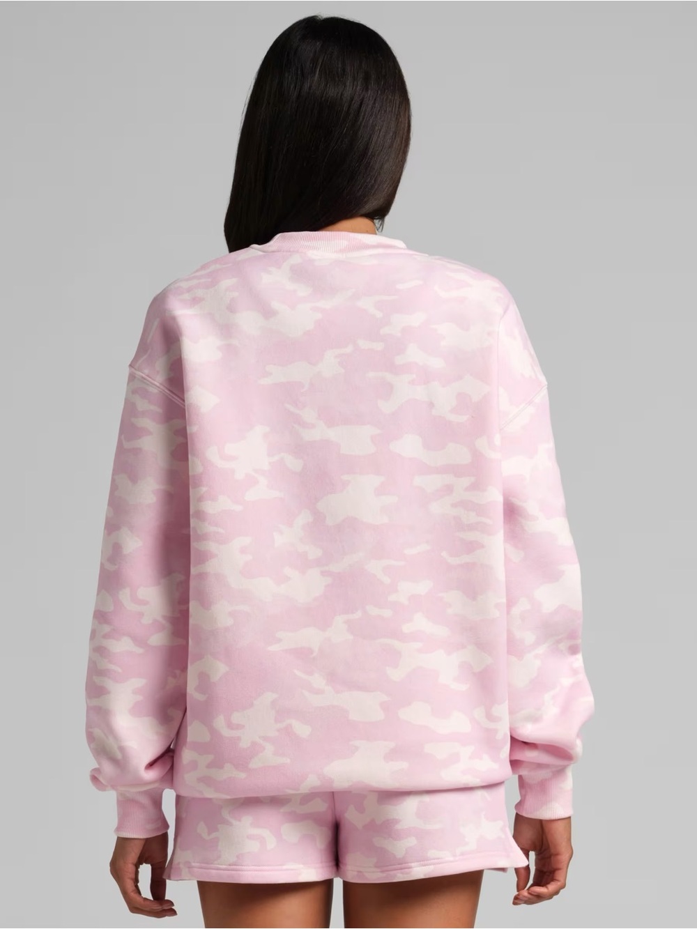 Relaxed Pink Camo Crewneck Sweatshirt - Picture 7 of 8